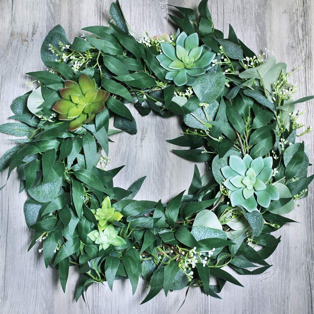 Fake Greenery Garlands Artificial Silver Dollar Eucalyptus Garland in Grey Gr…