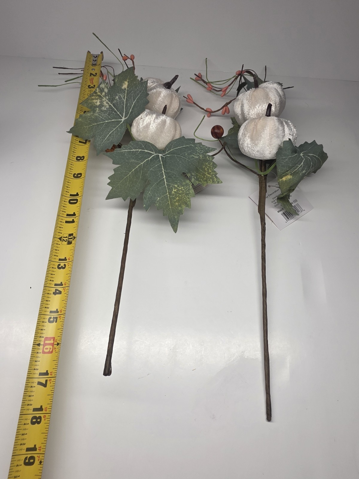 Artificial Fall Fabric Pumpkin Leaves Pick Bouquet Set Of 2