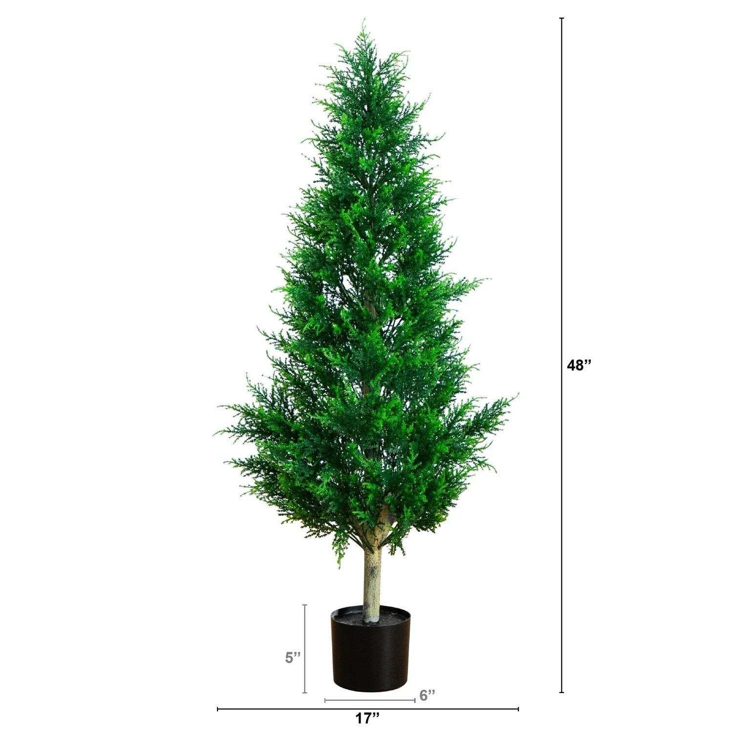 4′ UV Resistant Artificial Cypress Tower Tree Indoor/Outdoor