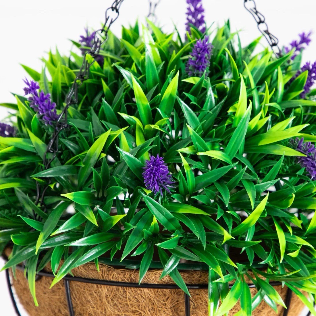 18″ UV Resistant Artificial Lavender Hanging Basket Indoor/Outdoor