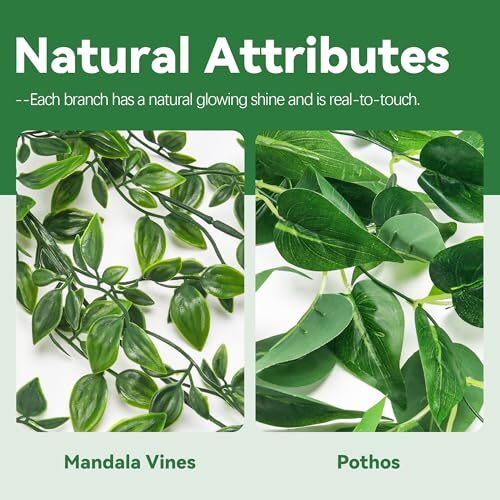 Packs Fake Plants Hanging Faux Potted Ivy Vine Artificial Mandala Plants for 2