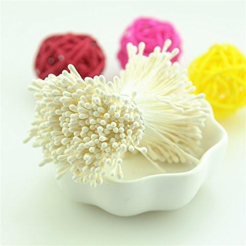 400PCS Artificial Flower Stamens Matte Milky White Pearlized Craft Supplies