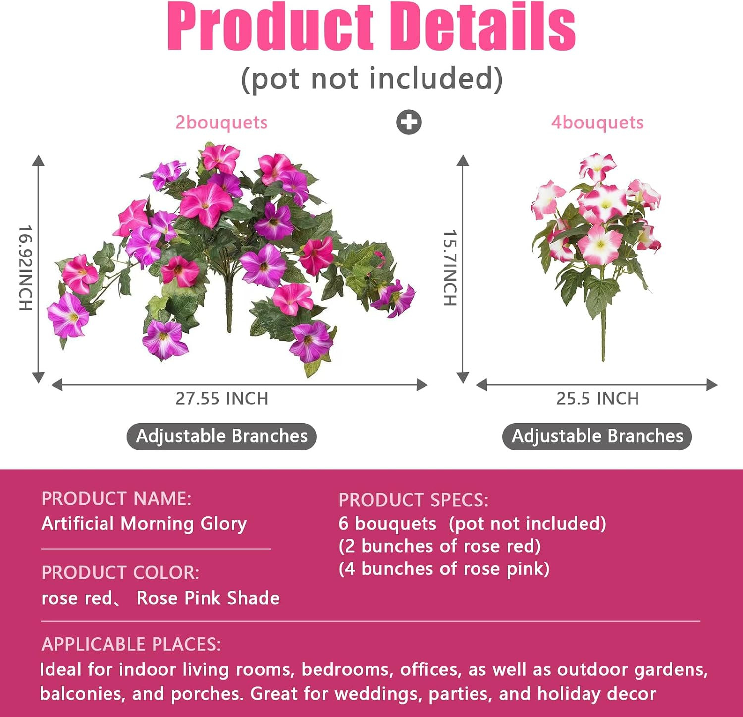 UV Resistant Artificial Flowers – Waterproof Silk Plants for Outdoor Decor