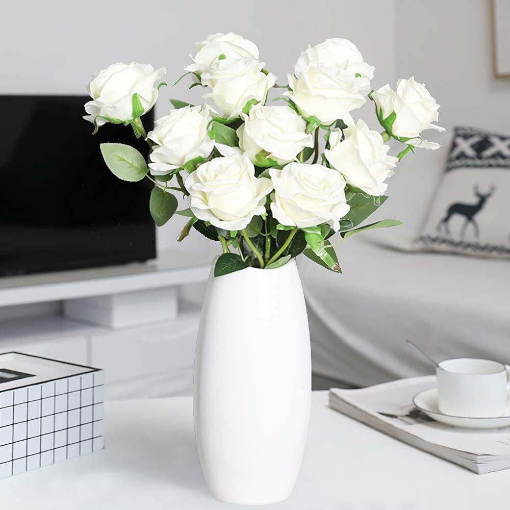 Veryhome Artificial Flowers Silk Roses Fake Bridal Wedding Bouquet for Home Gard