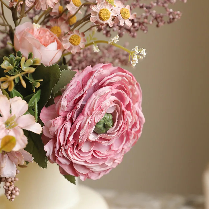 41CM Jiao Bian Lu Lian Qing Ren Cao Fake Flower Bouquet Retro Home Decoration Dr