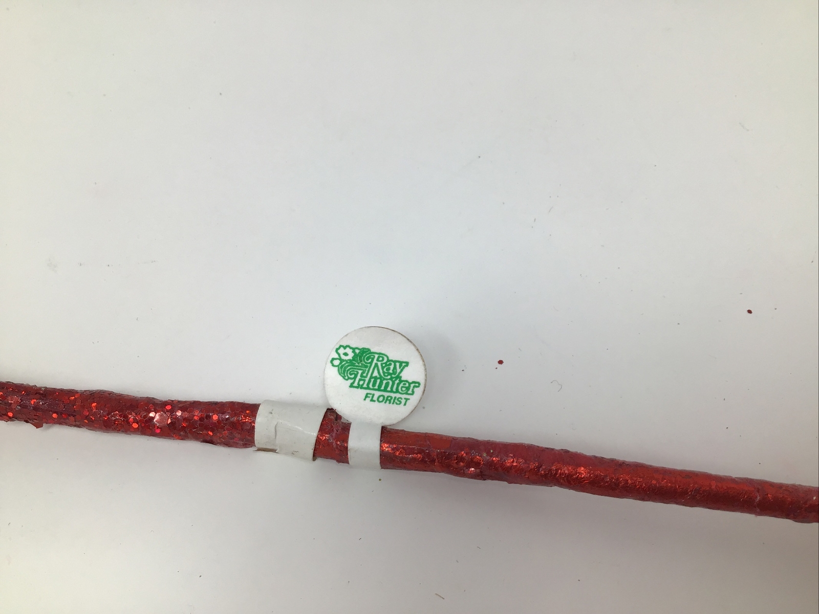 Christmas Pick Red Sparkly Floral Arrangement Basket Filler Stem 33” NOS Vintage
