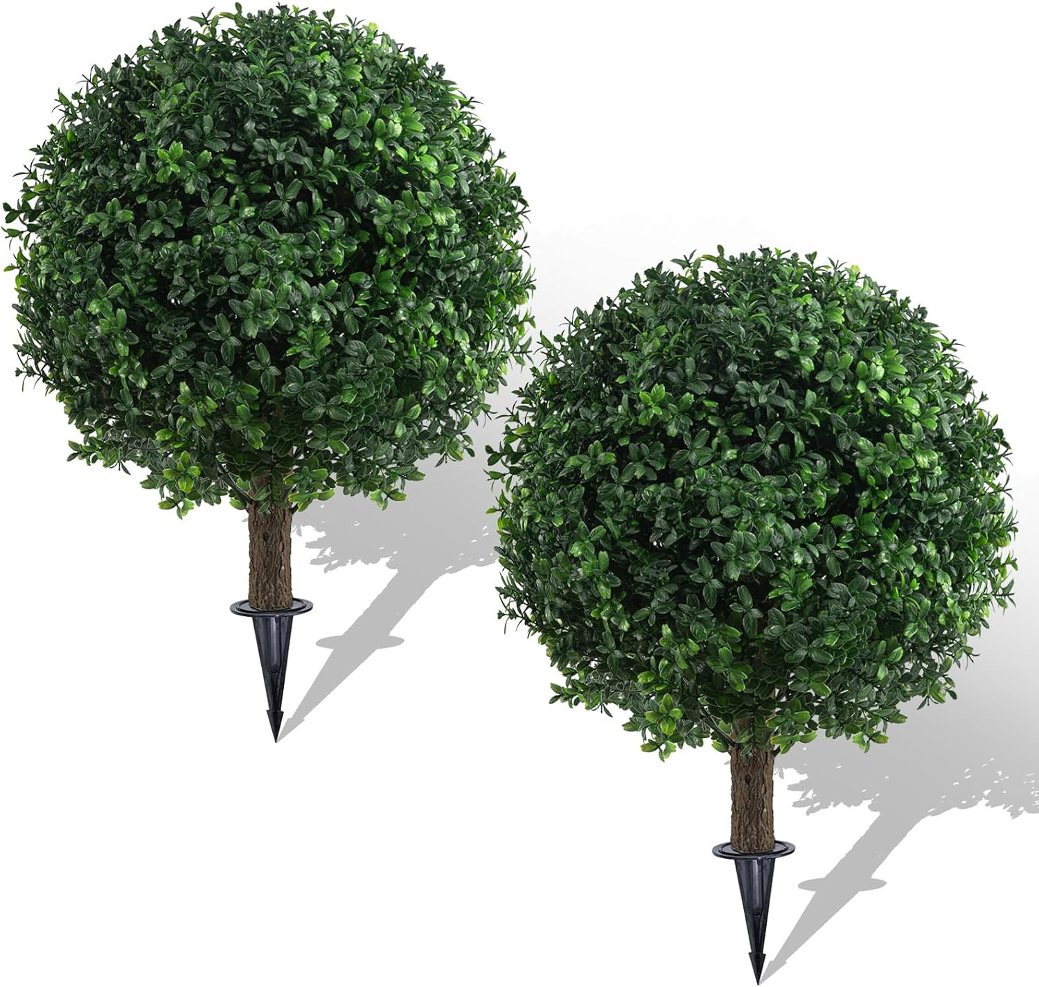 UV Resistant 24″ Artificial Boxwood Topiary Bushes – 2PCS, No Maintenance, Easy