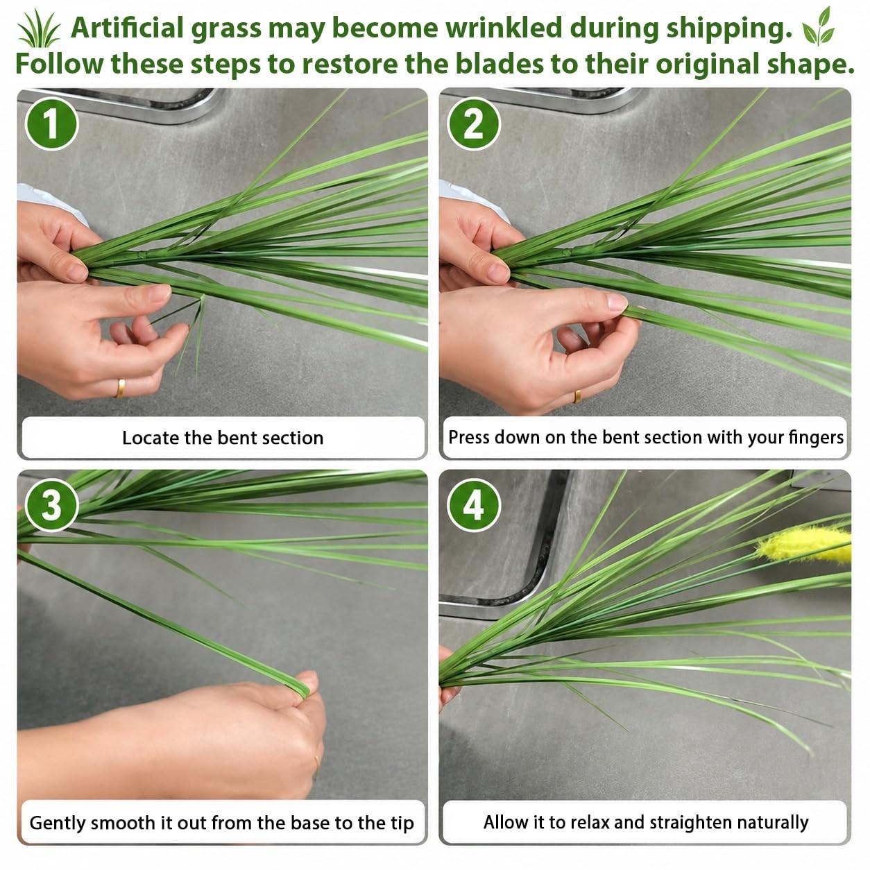 10 PCS Artificial Plants Onion Grass, Faux Shrubs Wheat Grass Greenery Stems Oni