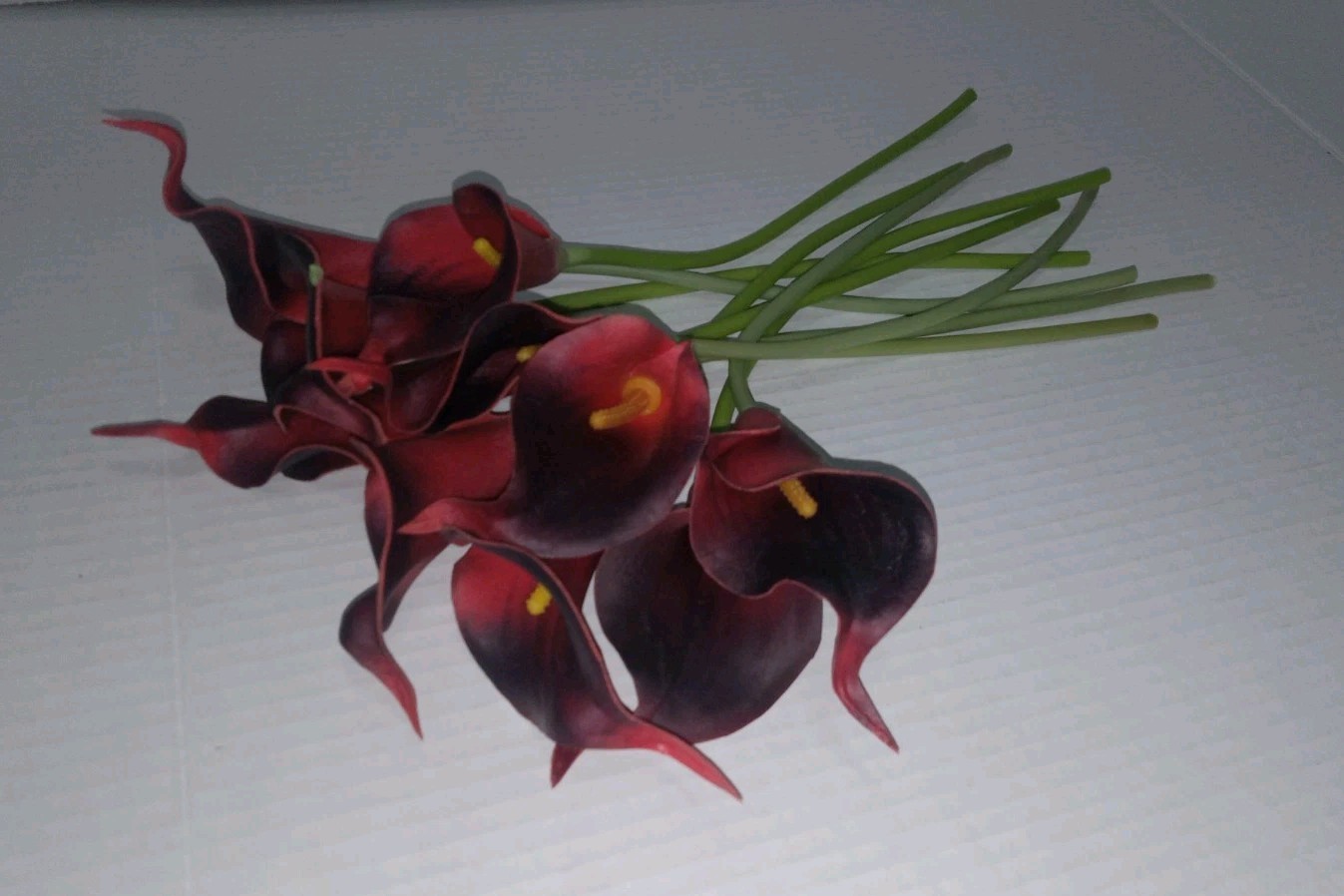 10~Stem Bundle Of Brick Red Real Touch 12″ CALLA LILLIE Artificial Flowers