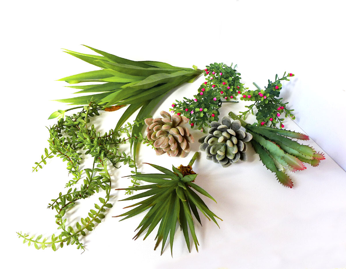 Artificial Succulent Plant Assorted Mini Flower Set of 9 Home Table Decora(#17)