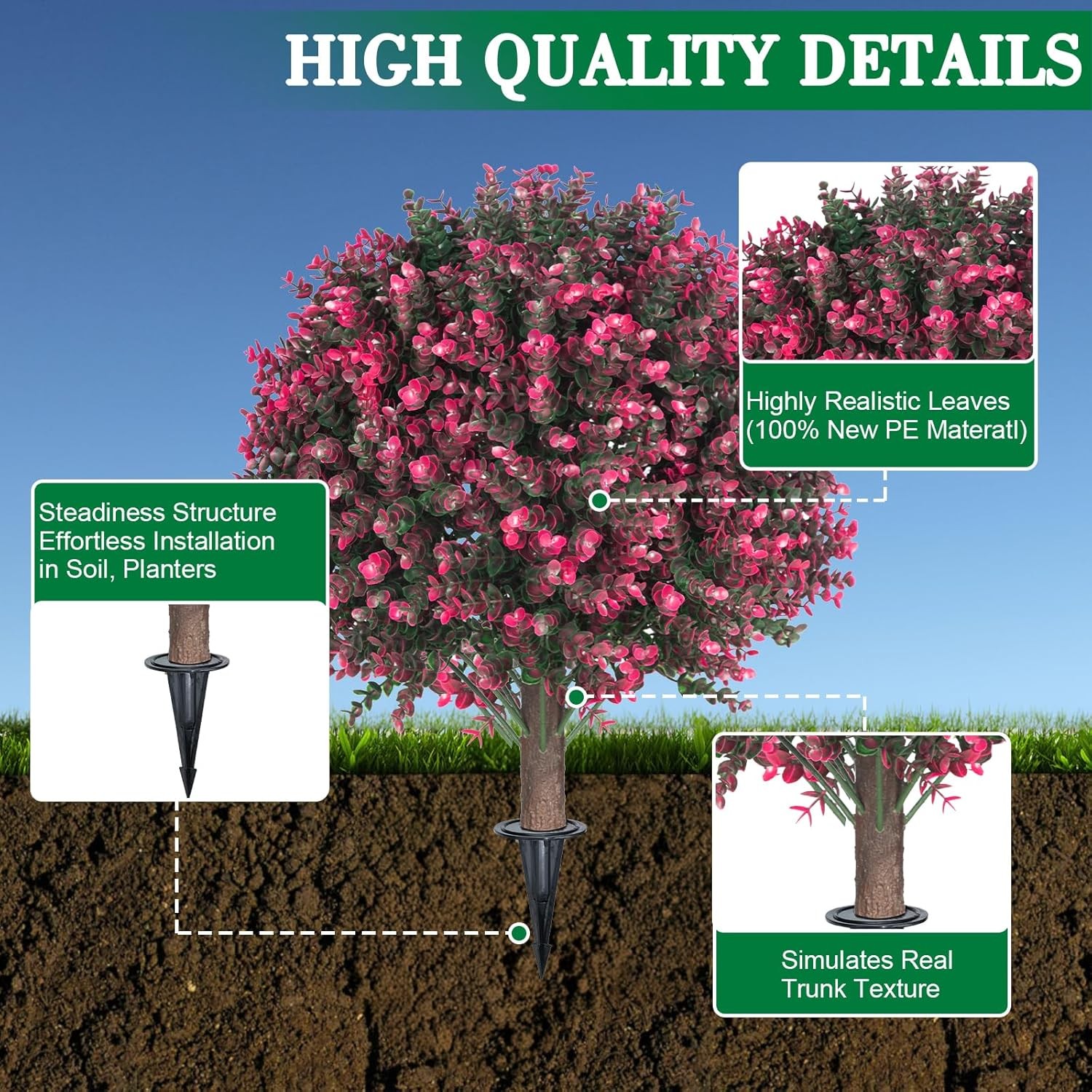 UV Resistant Simulated Greenery Bush, Simulated Roses and Green Boxwood Plants