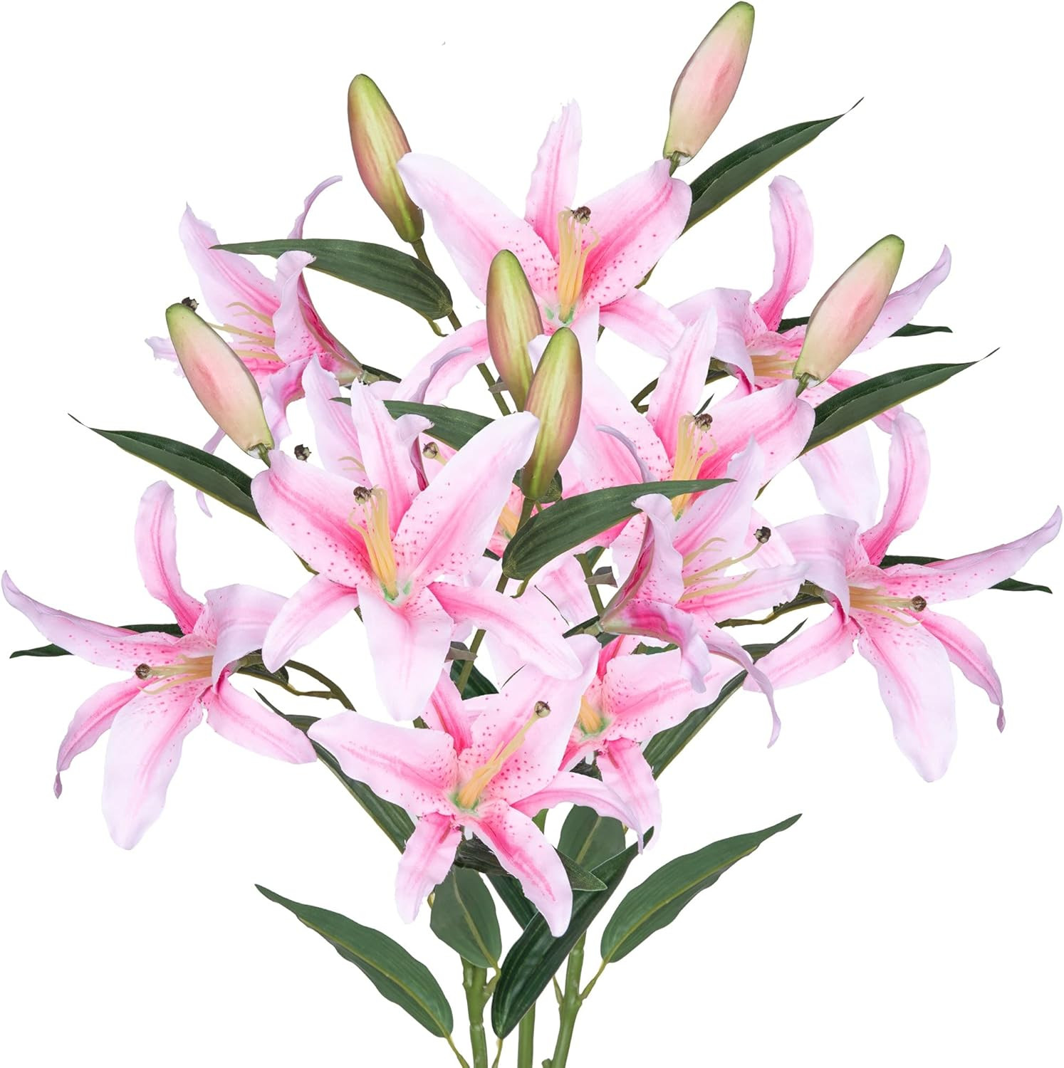 Lily Artificial Flowers Bulk Bouquet 30″ Long Stems 12 Silk Flower Heads Wedding