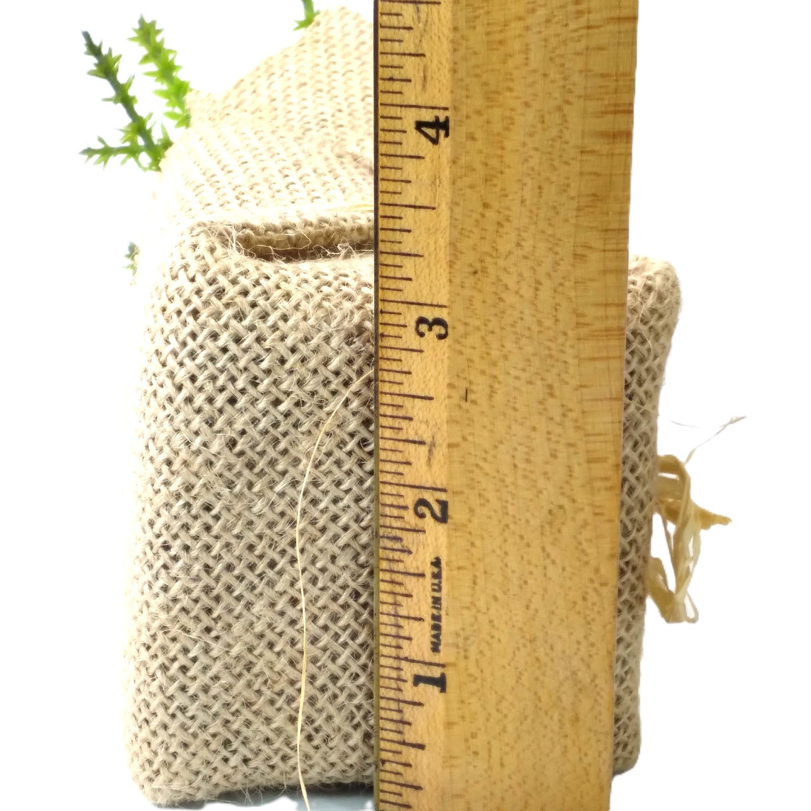 2 Pcs Small Artificial Plants Wrapped in Burlap Farmhouse Green Cottage 6.5-7″ T