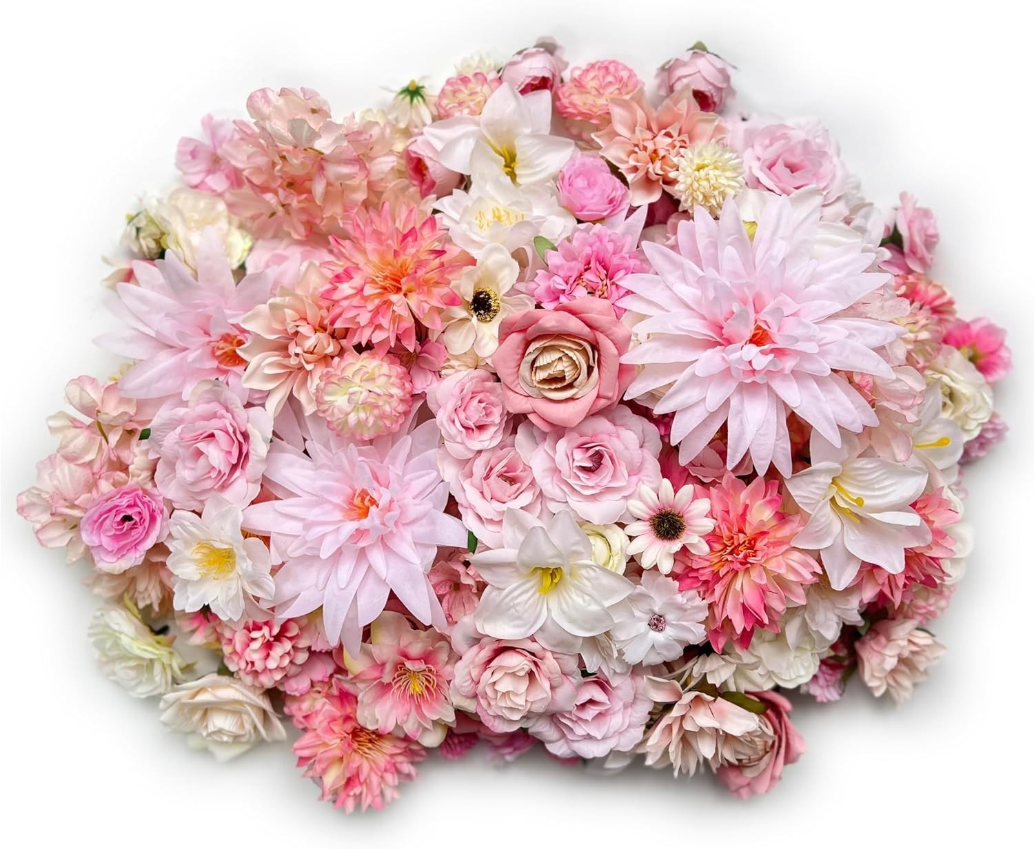 Bulk Artificial Pink Silk Rose Flower Heads for DIY Crafts and Decorations