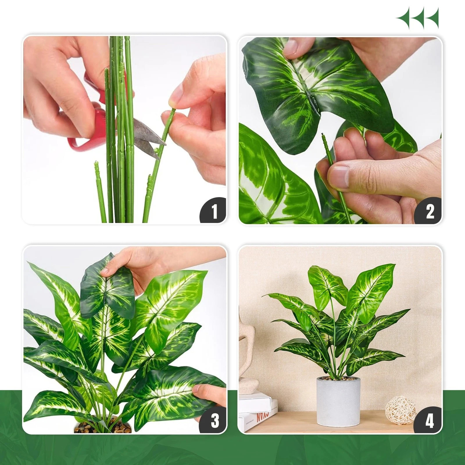 16″ Small Fake Plants Artificial Tropical Faux Plants Indoor for Office Desk She