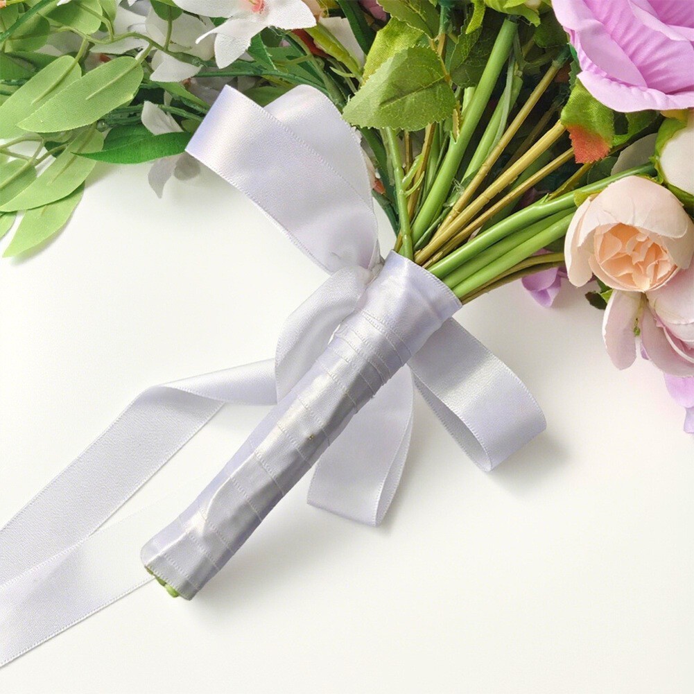 Cascading Bridal Bouquet Silk Roses Teardrop Style Wedding Floral Accessory