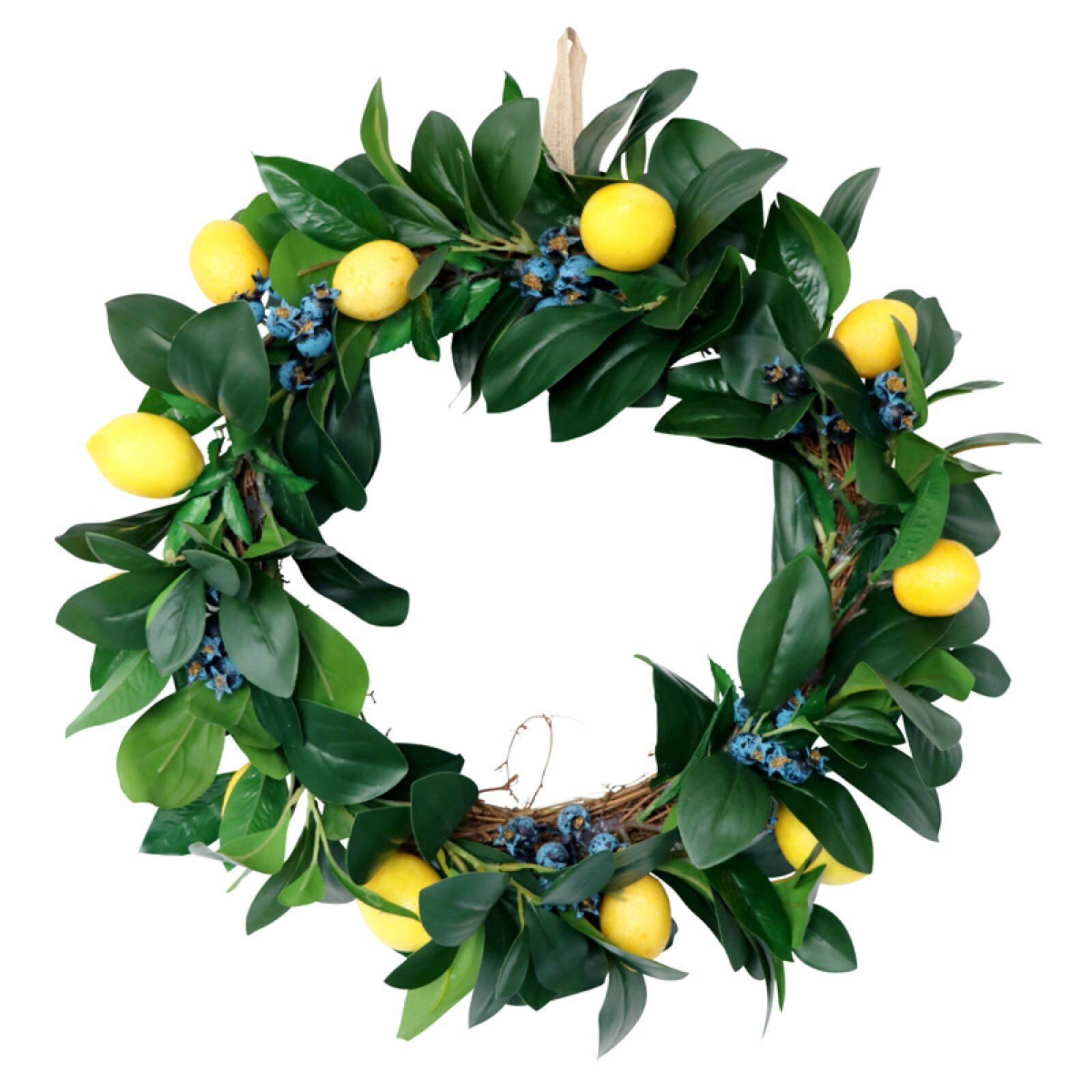 Lemon & Blueberry Wreath Green/Yellow/Blue
