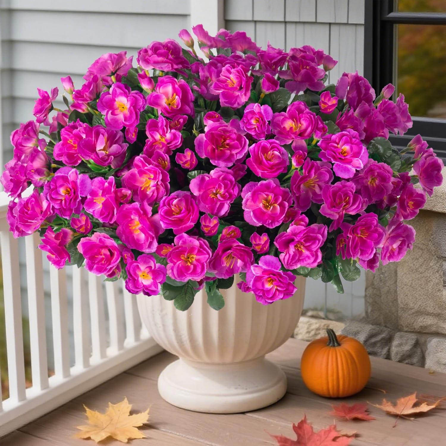 Artificial Faux Outdoor Flowers Plants for Spring Summer Decoration, Fake Sil…