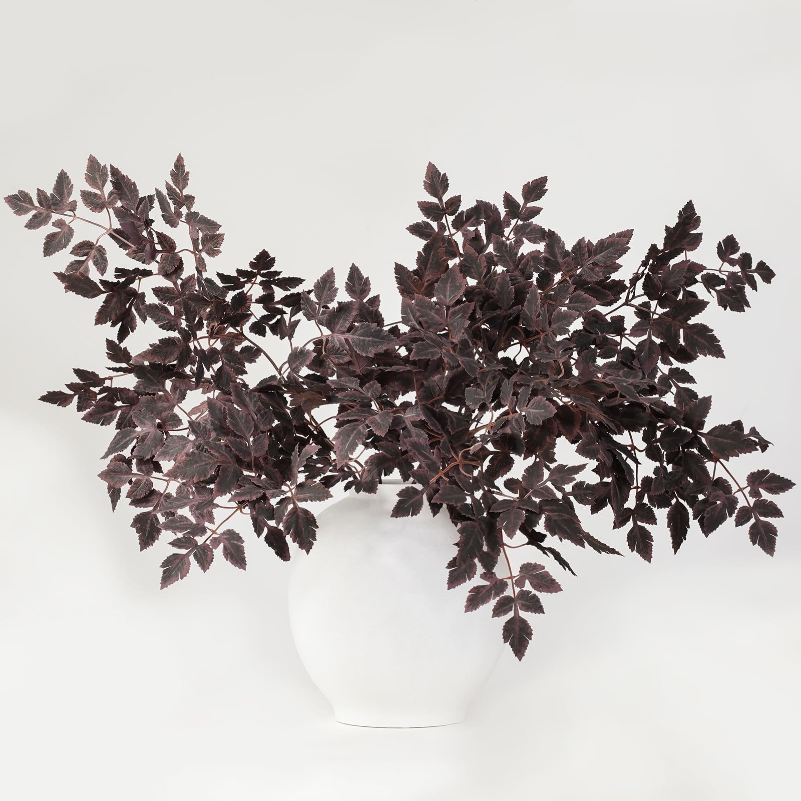 5 Pcs Artificial Cimicifuga Stems 36 in Burgundy Leaf Spray Plants Faux Green…