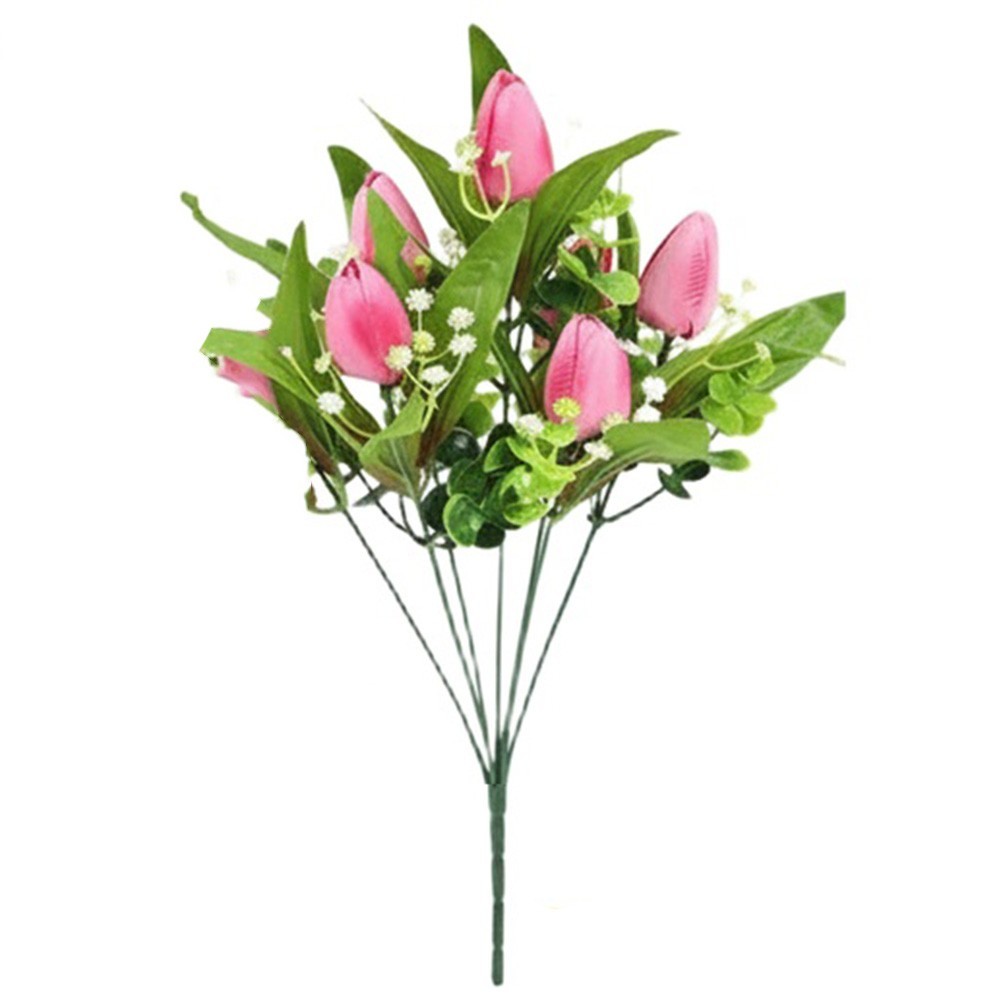 Artificial Tulip Bouquet 36cm Long for Wedding Ceremony Home and Photo Session