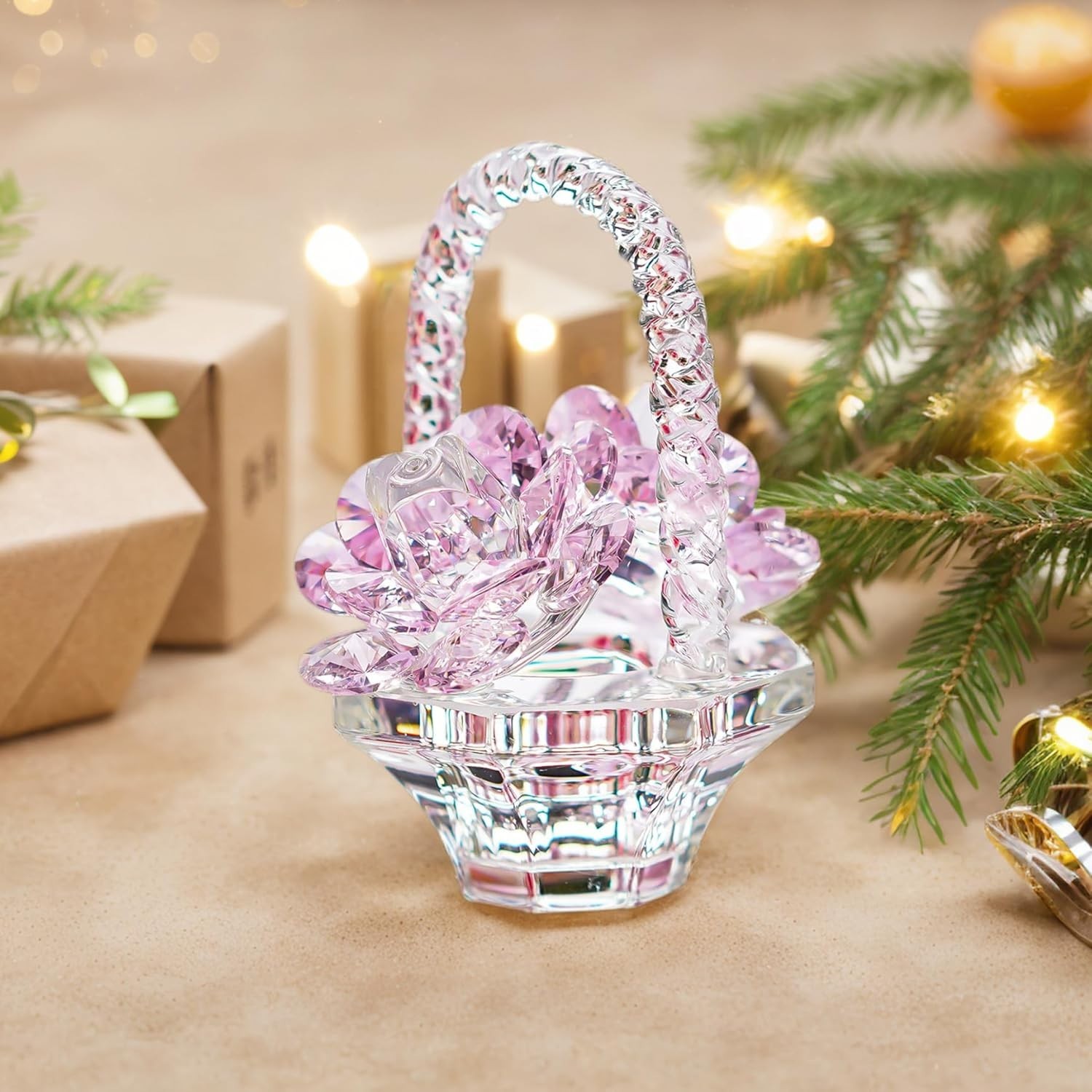 Elegant Art Deco Pink Crystal Rose – Perfect Gift for Mother’s Day & Valentine’s