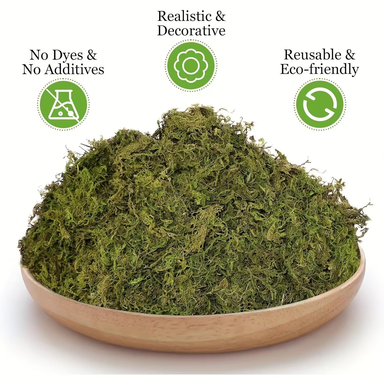 Natural Green Artificial Moss 16 OZ Potted Plants Fairy Garden Crafts Decor