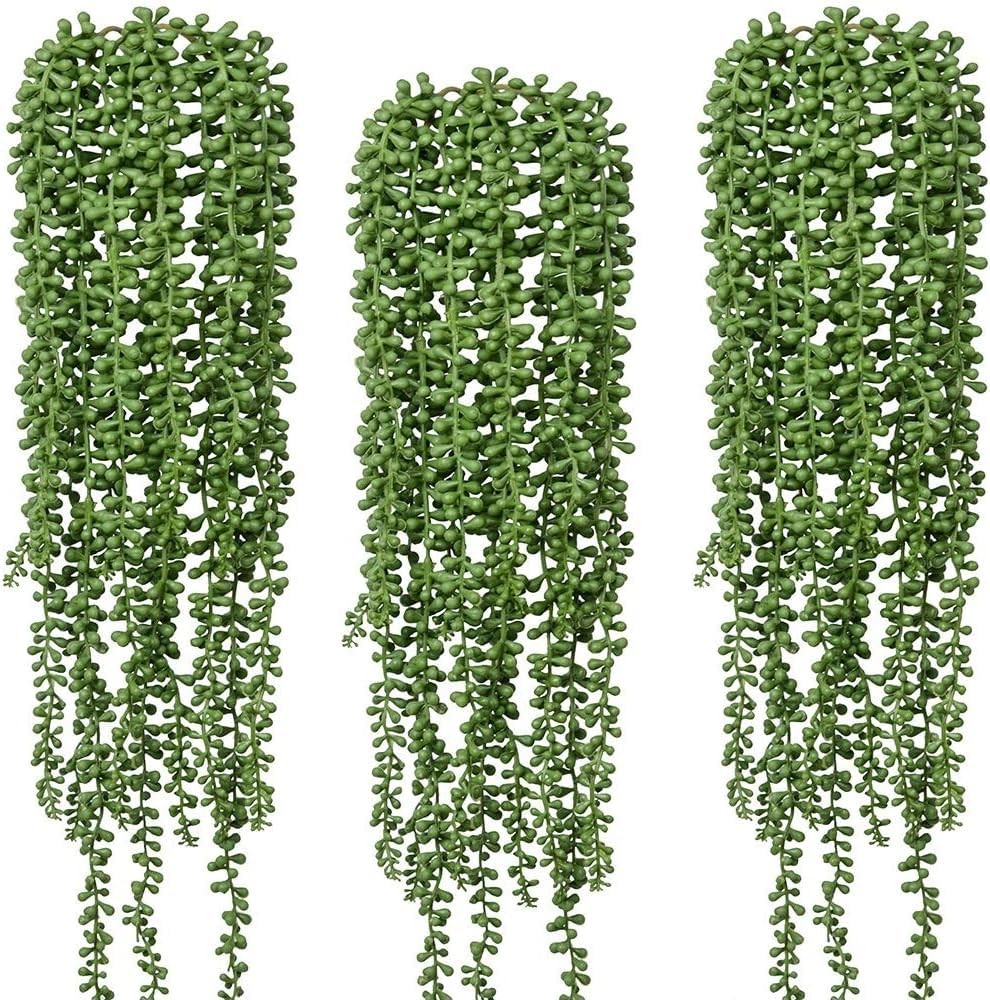 6pcs Artificial Fake String of Pearls Plant Faux Fake Hanging Succulents Plan…