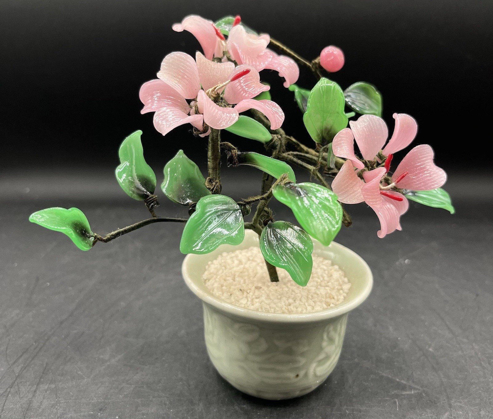 Vintage Bonsai Cherry Blossom Tree 7”