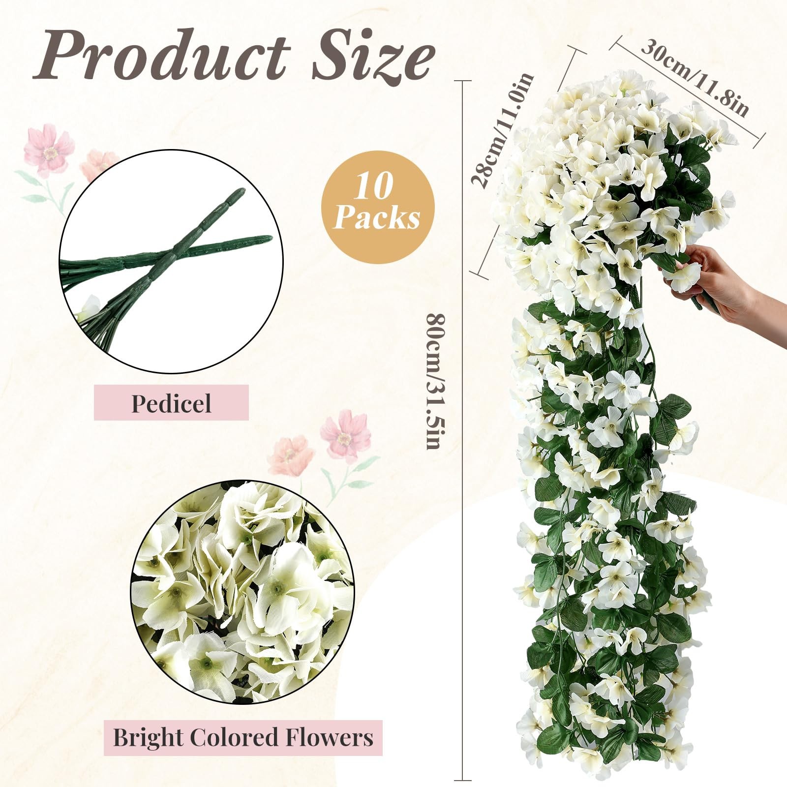 10 Pack 10 Pack Artificial Hanging Flowers Garland Arch Flowers for Wedding C…