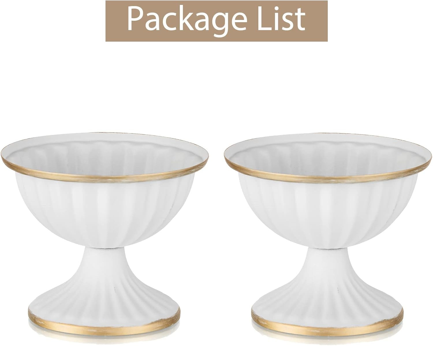 Mini White Flower Pots – 10PC Metal Vases for Home, Wedding & Party Decor