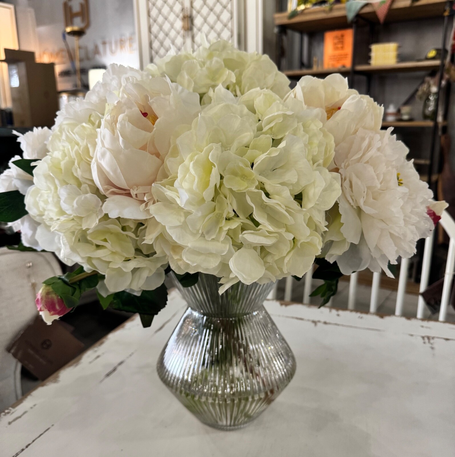 John-R1chard Collection White Dove 22″ Faux Floral Arrangement