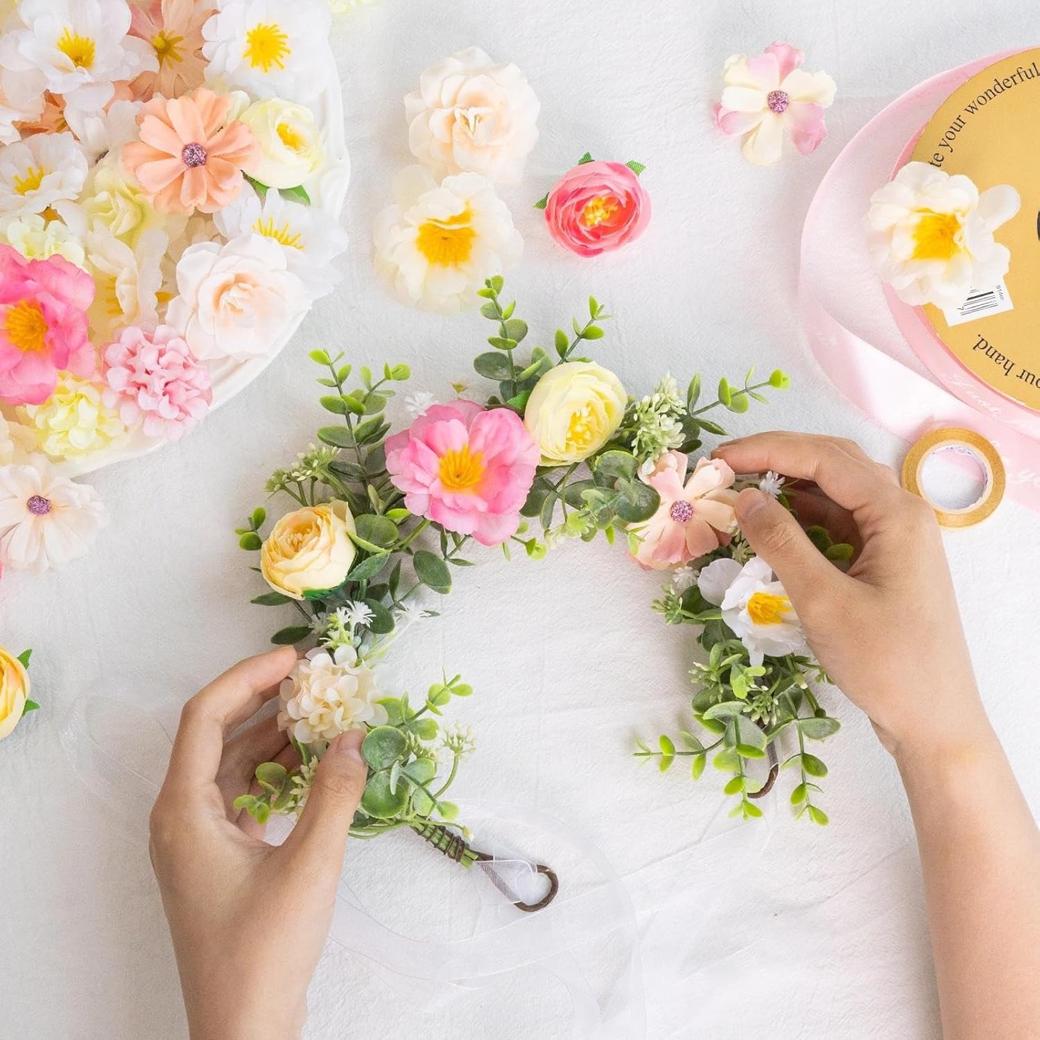 Fake Flower Heads Mini Silk Flowrs Bulk Small Flower 3D Loose Faux Daisy Rose