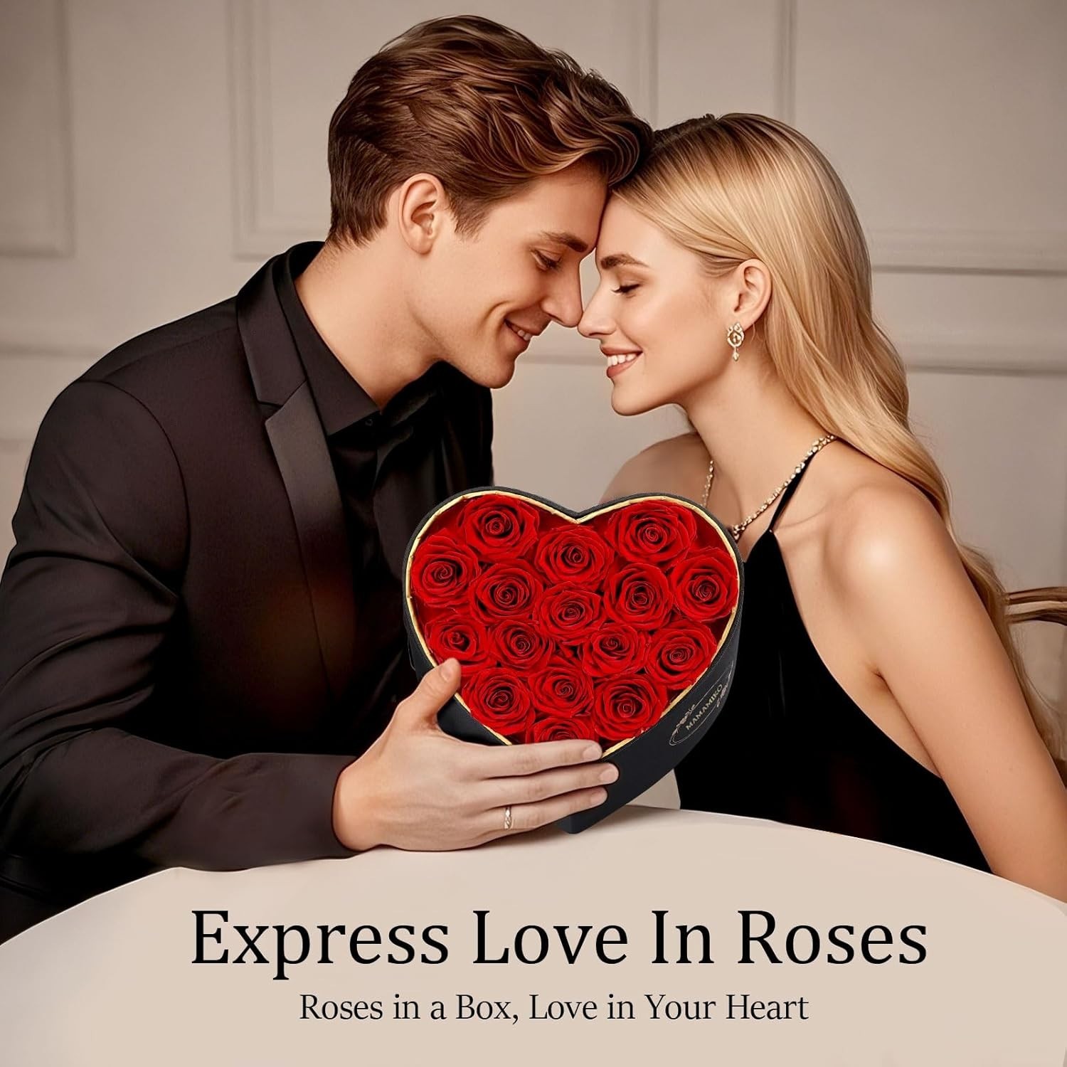 16 Preserved Roses in Heart Shape Gift Box for Her – Forever Flowers for Deli…