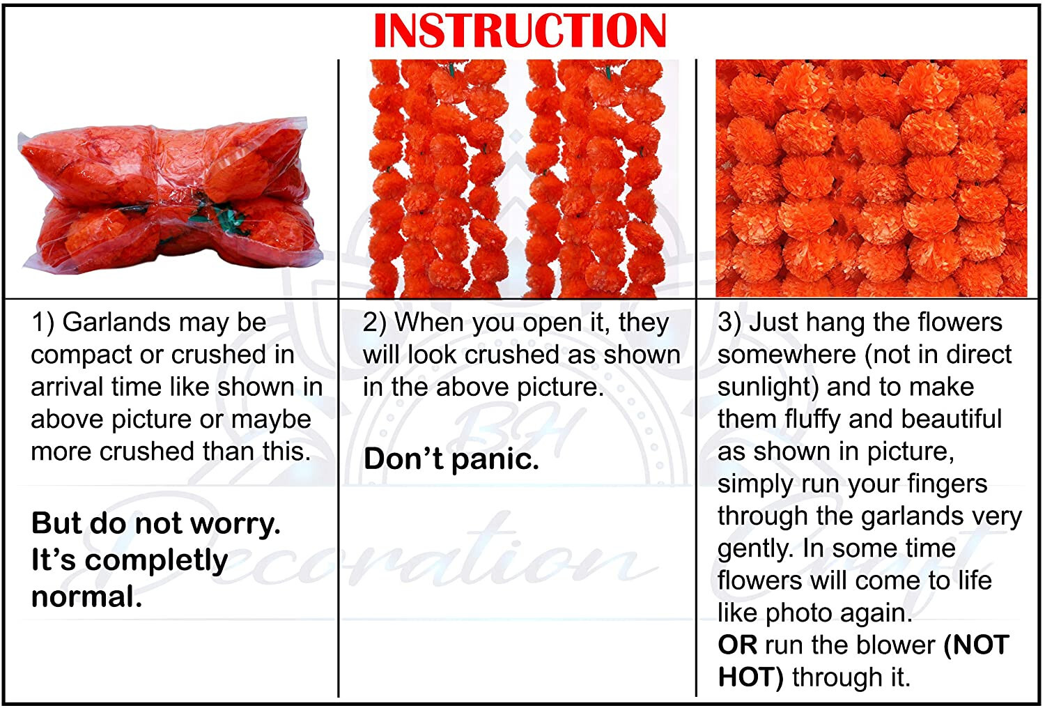 Artificial Marigold Fluffy Flower Garlands Pink For Home Event Party Decoration
