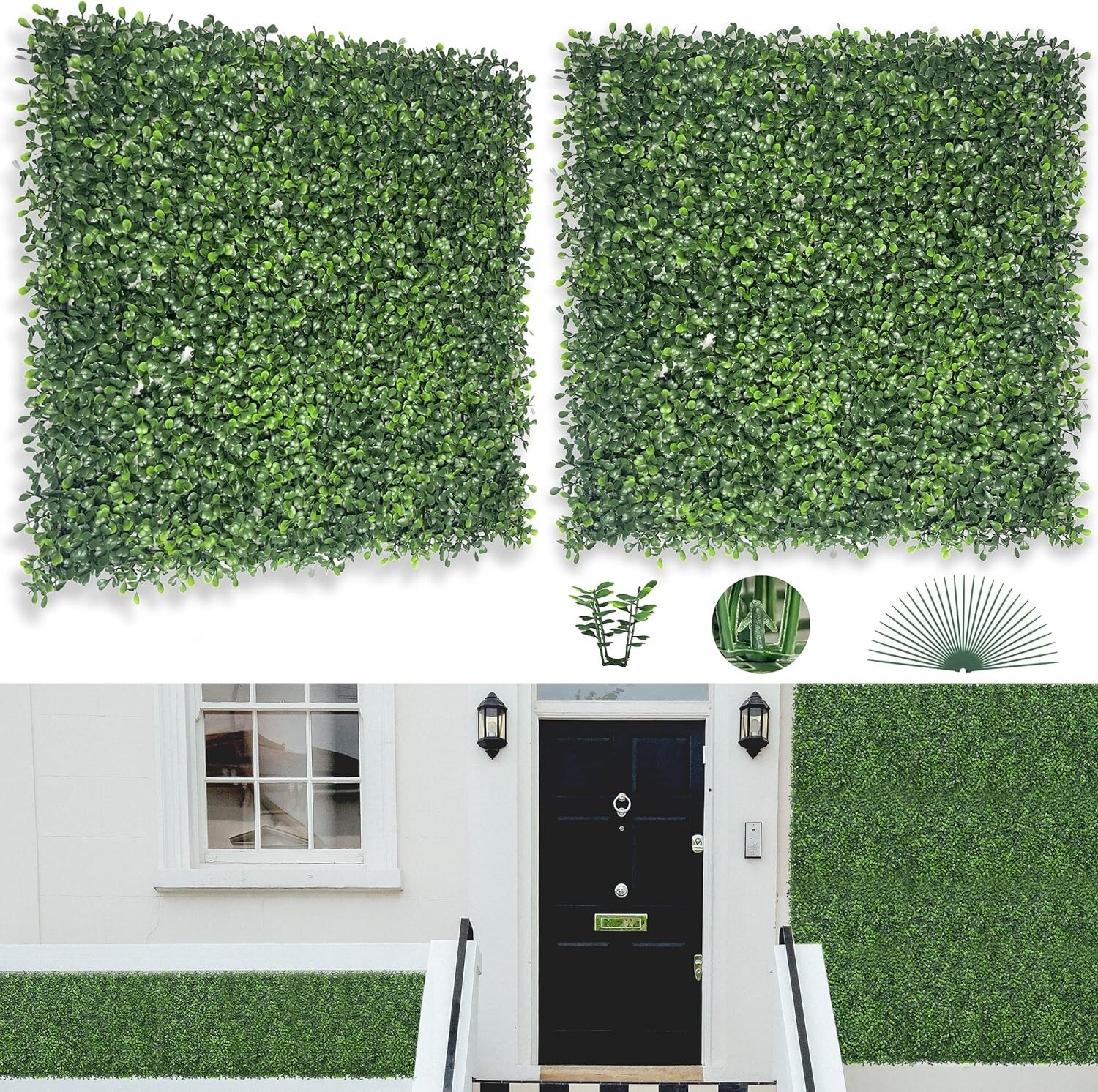 Premium Boxwood Panels – 12 Pack 20″x 20″ – Indoor Privacy & Garden Décor