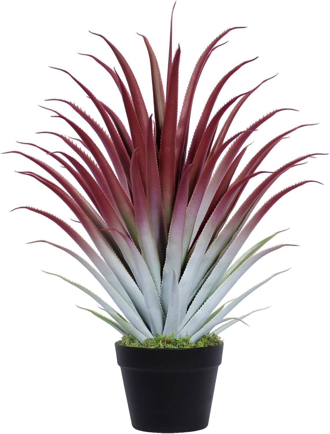 2ft Fake Spiked Agave Plant Red Artificial Aloe 26 Inch Tall