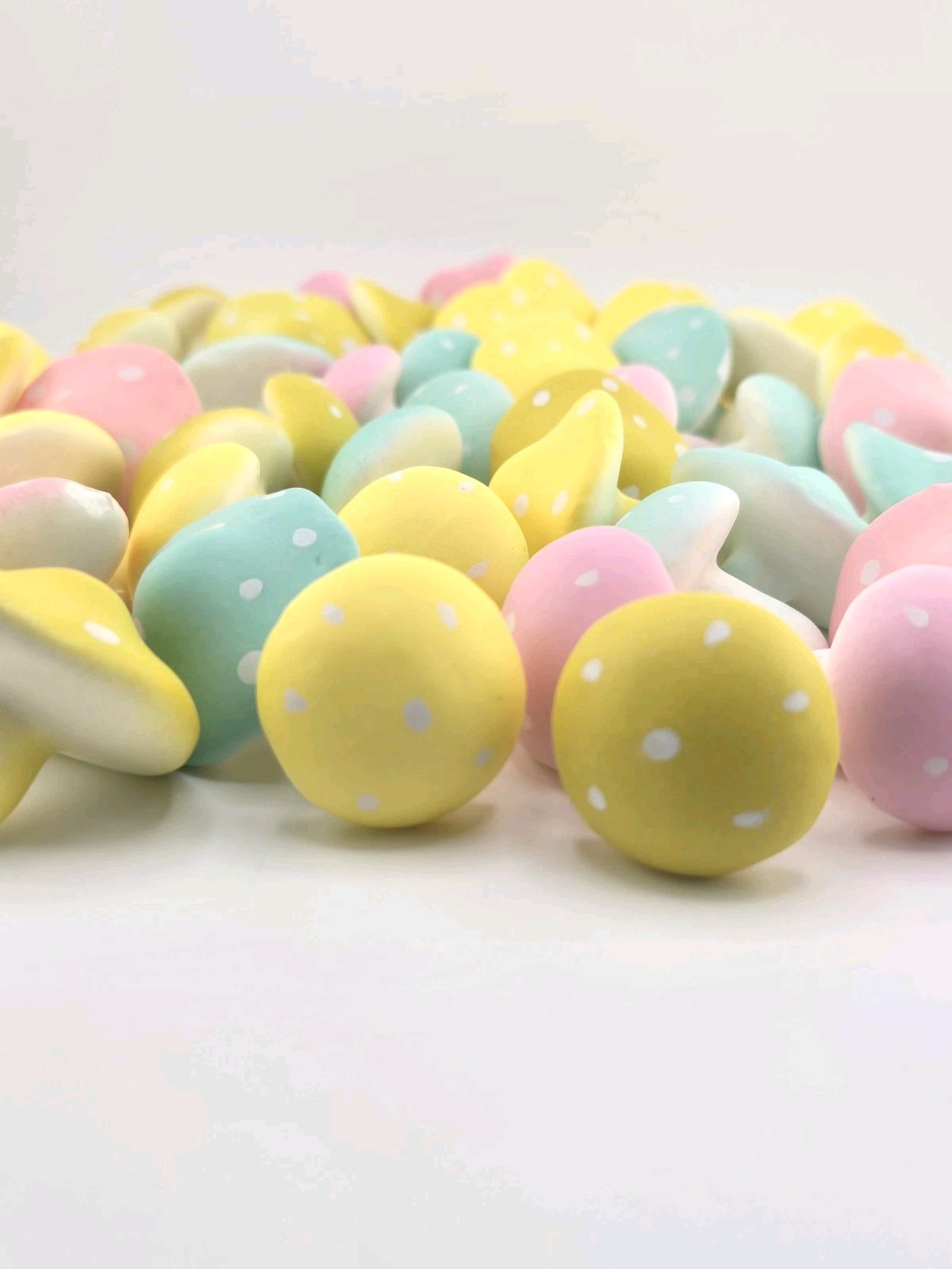 Sm Pastel Mushrooms Easter Spring Table Scatter Vase Filler Boho Farmhouse NEW