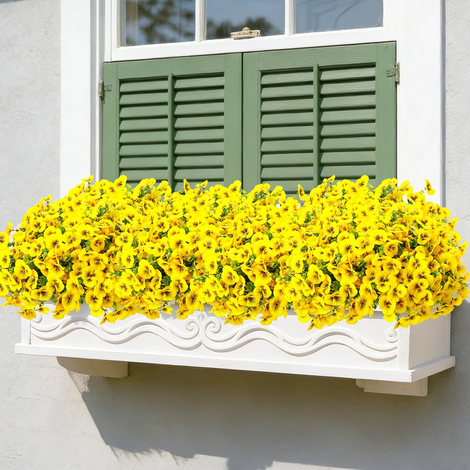 10pcs Outdoor Faux Flowers UV Resistant Artificial Fake Pansies Flowers with …