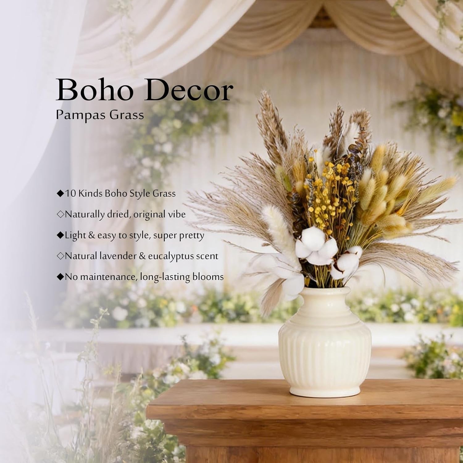 Dried Flowers Pampas Grass Bouquet 10 Kinds Boho Style Dried Plants for Home …