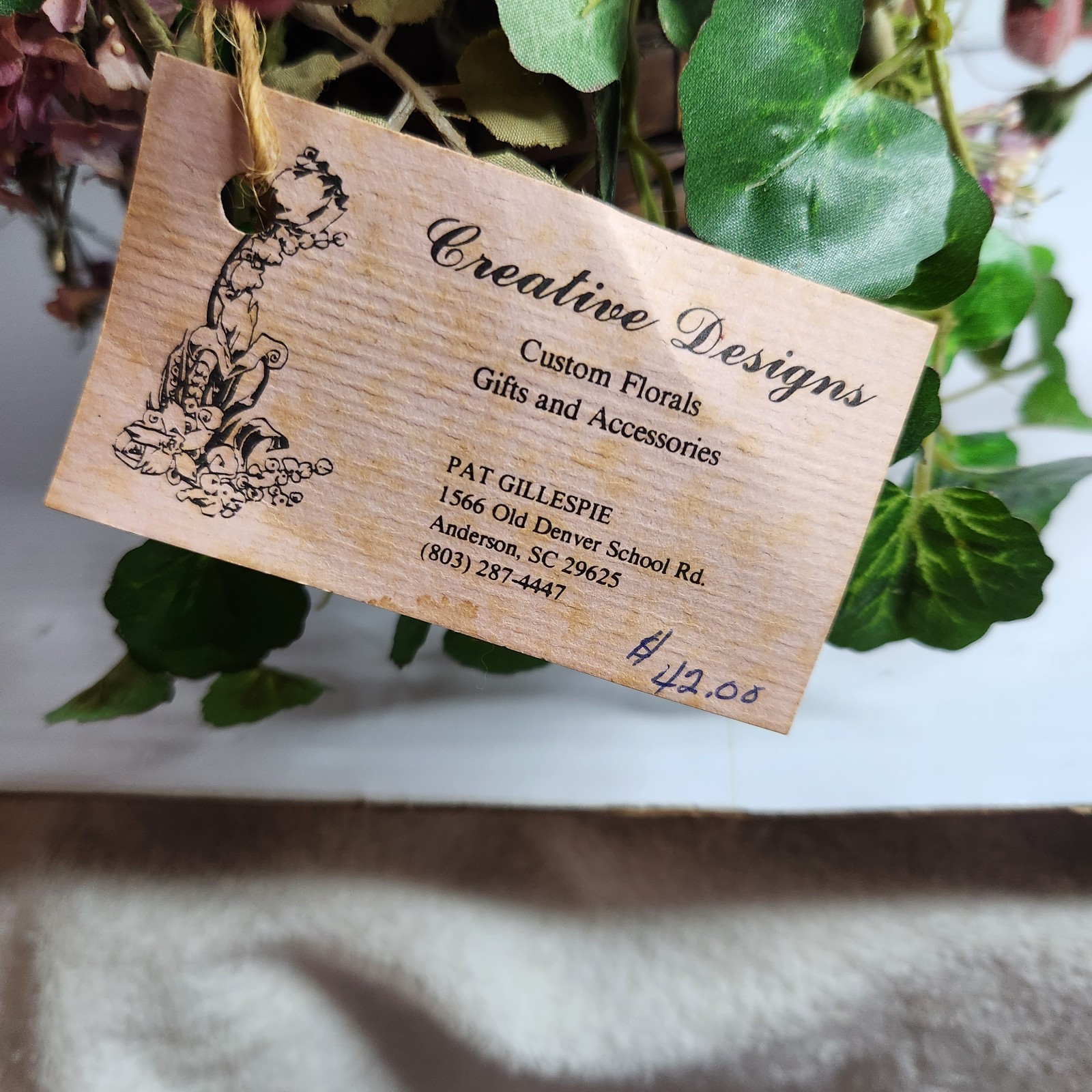 Vintage Floral Fruit Basket Centerpiece Cottagecore Rustic Farm Decor Handle