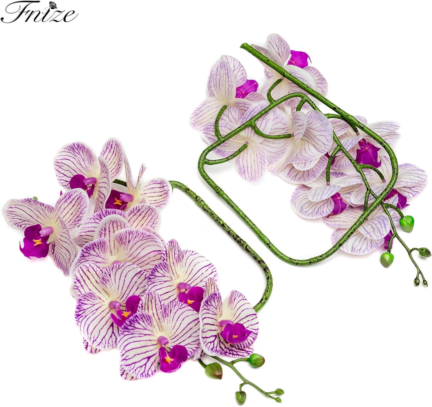 Faux Orchid Stems Artificial Flowers Phalaenopsis 38 Inch 2Pcs Real Touch Latex