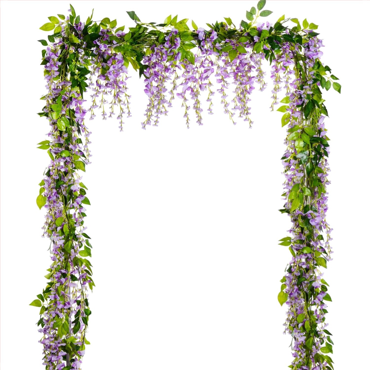 28.8ft Silk Wisteria Vine Garland – 4 Pcs Light Purple Floral Decor for Events