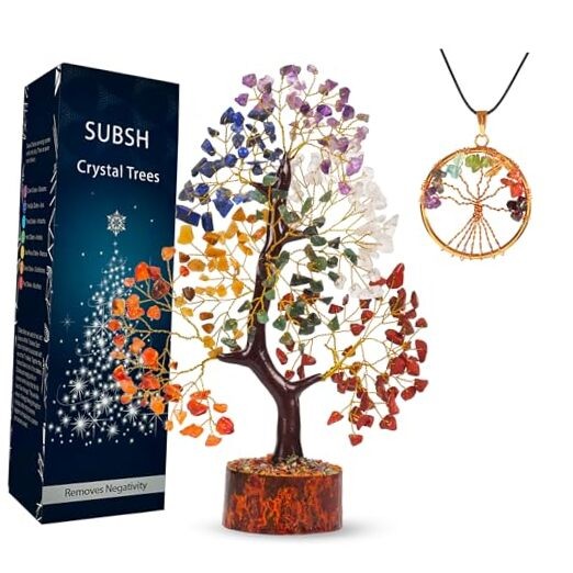 Seven Chakra Gemstone Tree With Chakra Pendant, Crystal Tree, Seven Chakra C3