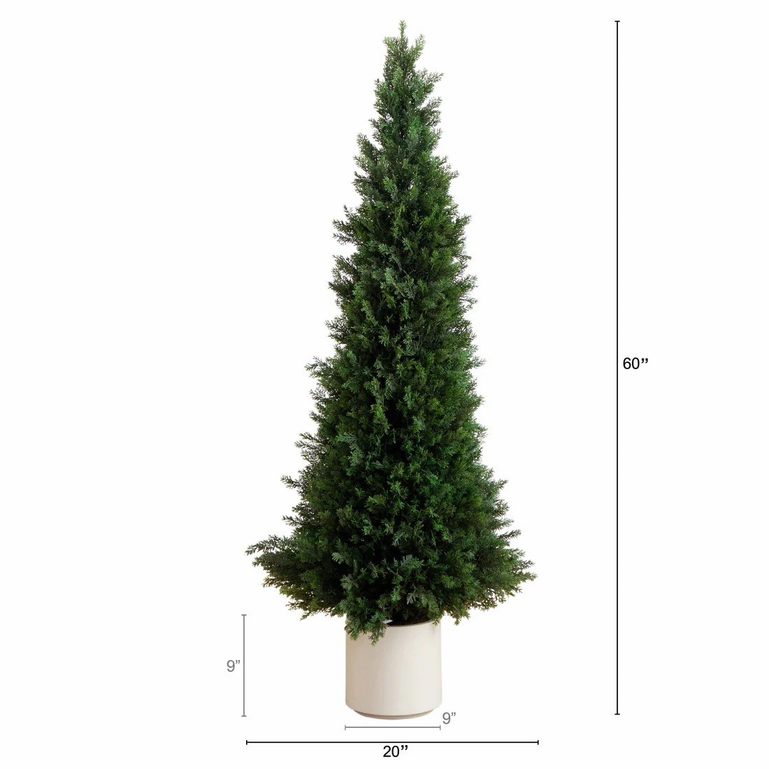 5’ UV Resistant Artificial Cedar Tree in White Planter (Indoor/Outdoor)