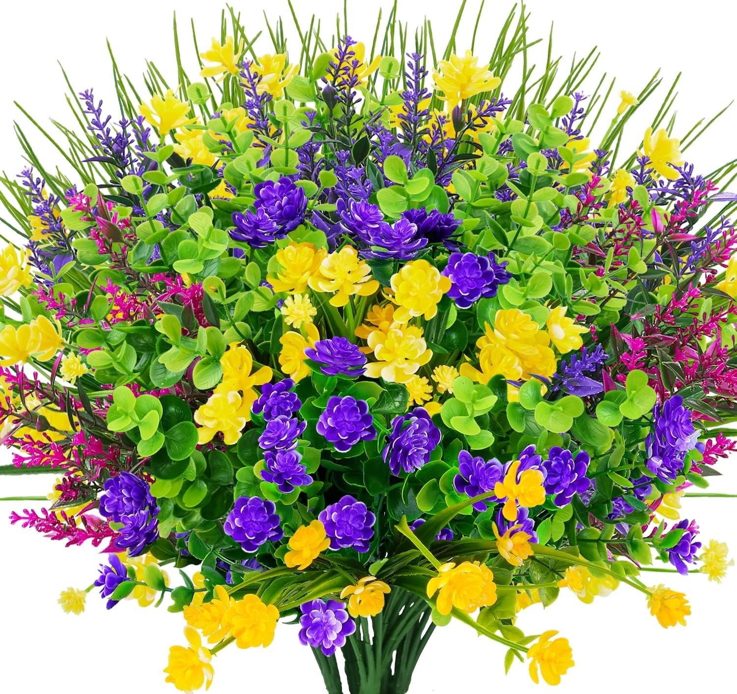 Colorful 12-Piece Artificial Flower Collection for -Round Decoration