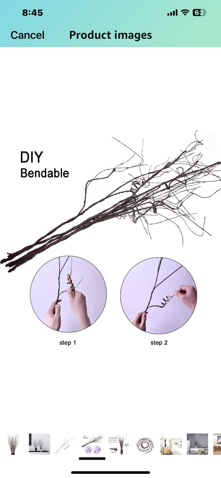 FEILIX 10PCS LIFELIKE CURLY WILLOW BRANCHES DECORATIVE DRIED TWIGS – BROWN