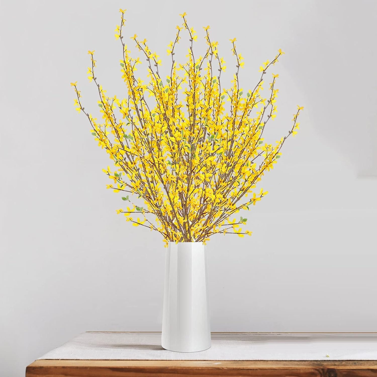 Artificial Forsythia Flowers,1Pcs 39.4 inch Artificial Forsythia Blossom Jasm…