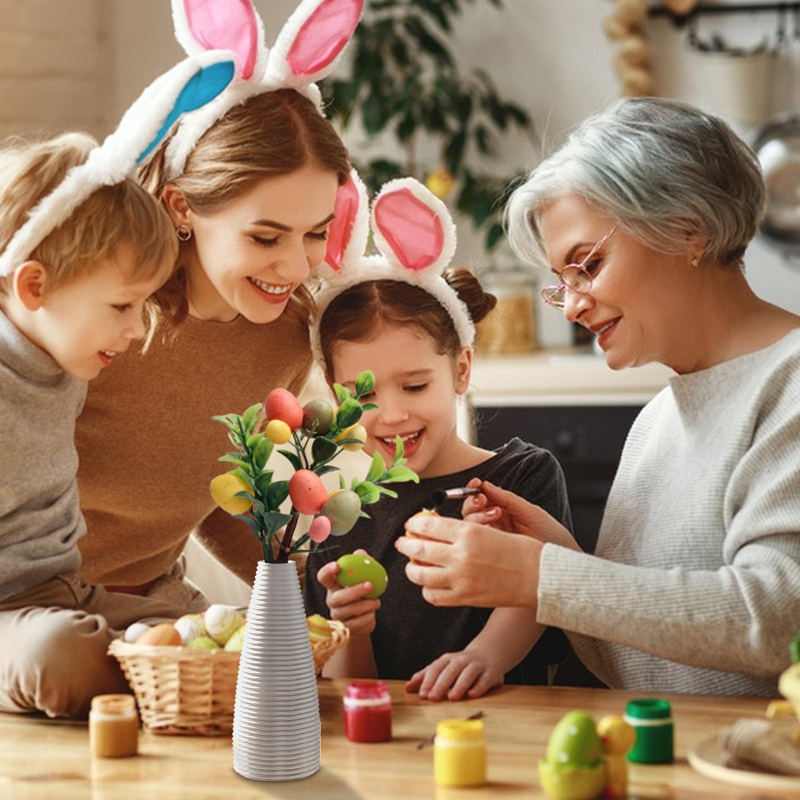 Easter Egg Flowers Colorful Artificial Floral Picks Vase Decor Spring Flowers