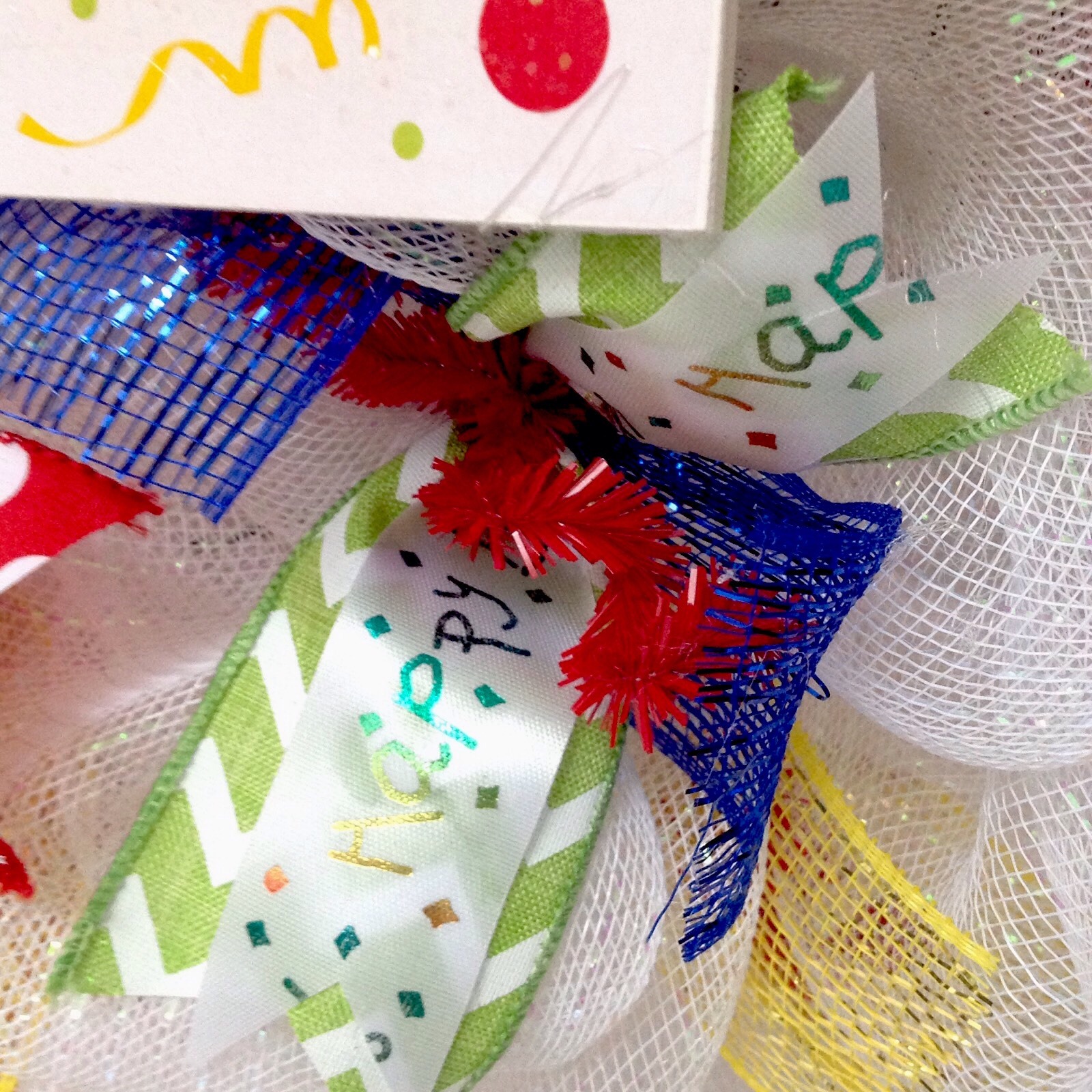 Happy Birthday Party Decoration Deco Mesh Wreath
