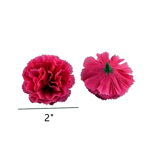 50 Artificial Silk Carnation Flower Head with Stems Set,Vase Fillers,Marigold…